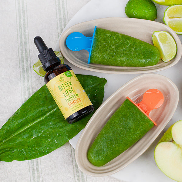 Sauerampfer-Limetten Stieleis - BitterLiebe Sauerampfer-Limetten Stieleis - BitterLiebe