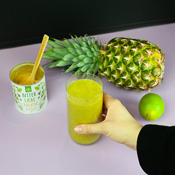 Ananas Minz Smoothie mit BitterLiebe Pulver