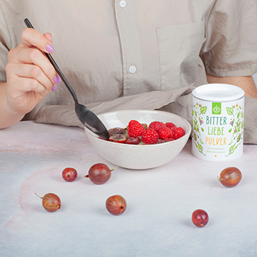 Chia Pudding mit Himbeeren und BitterLiebe