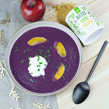 Apfel Rotkohl Suppe mit BitterLiebe