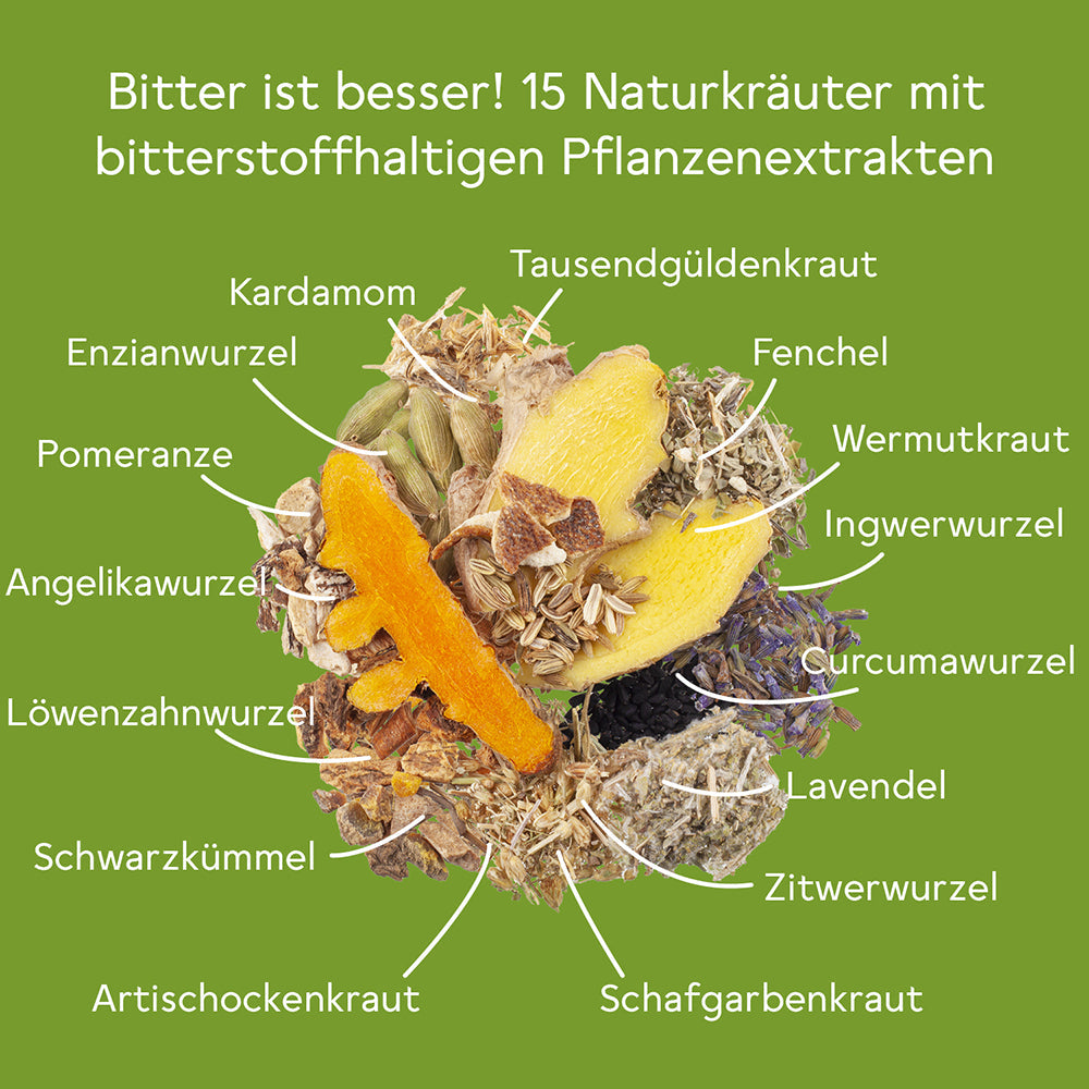 BitterLiebe 50ml – Leckere Bitterstoffe Tropfen mit studienbasierter Wirkung 1-DE