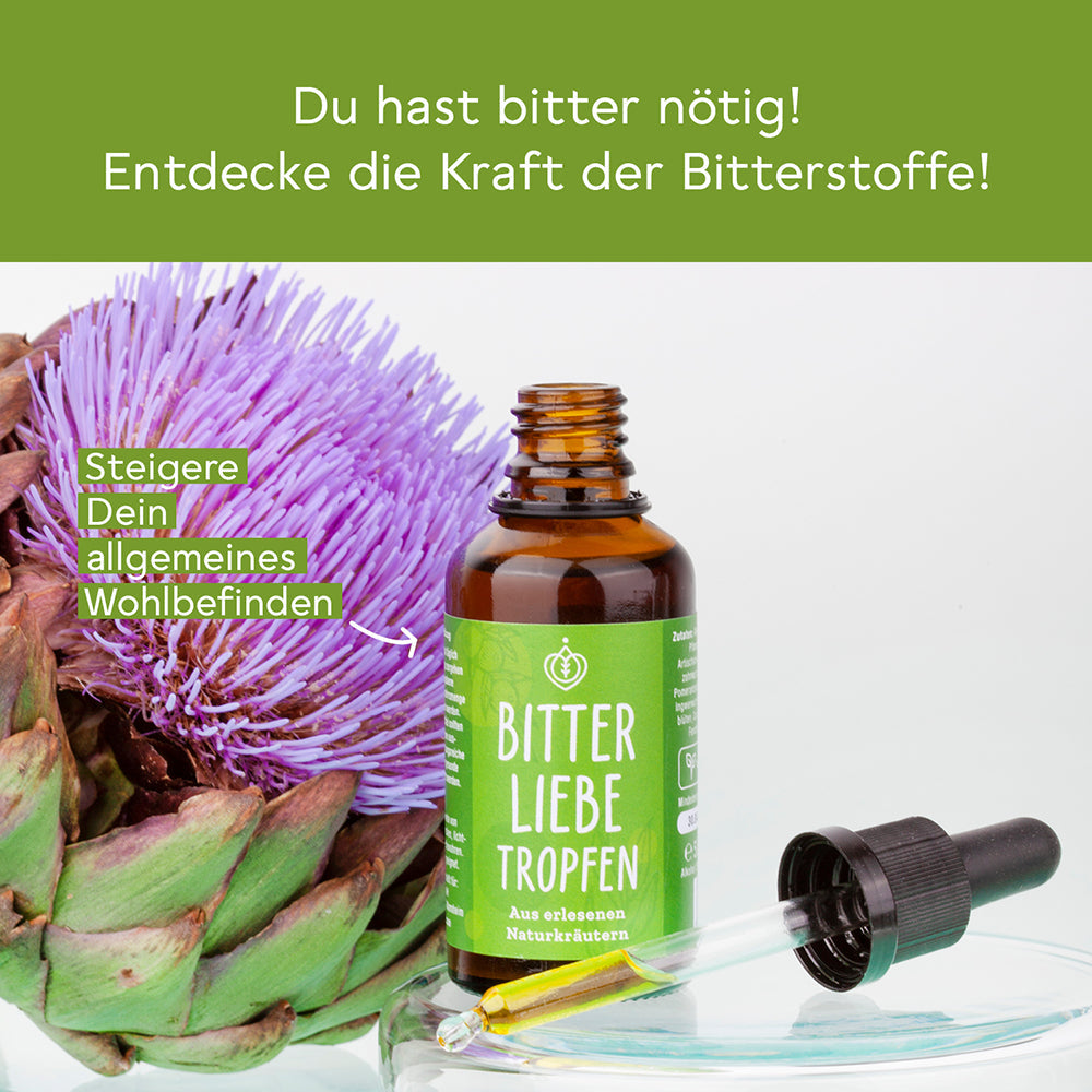 BitterLiebe 50ml – Leckere Bitterstoffe Tropfen mit studienbasierter Wirkung 1-DE