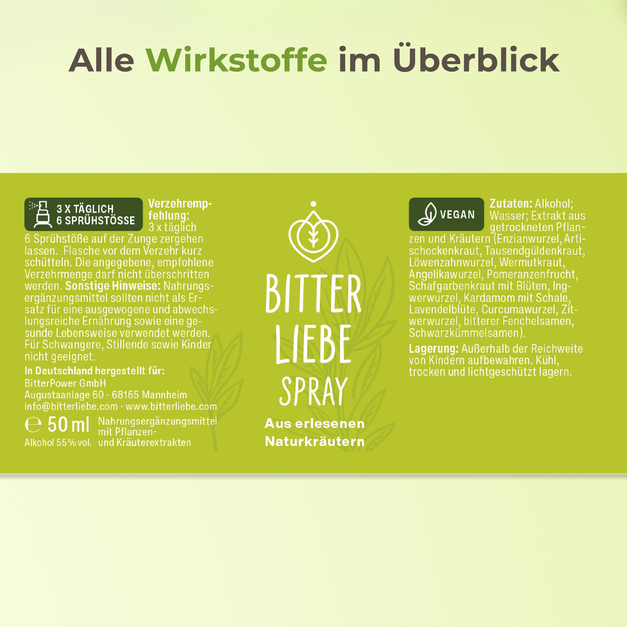 BitterLiebe Bitterstoffe Spray - Monatspackung 50ml