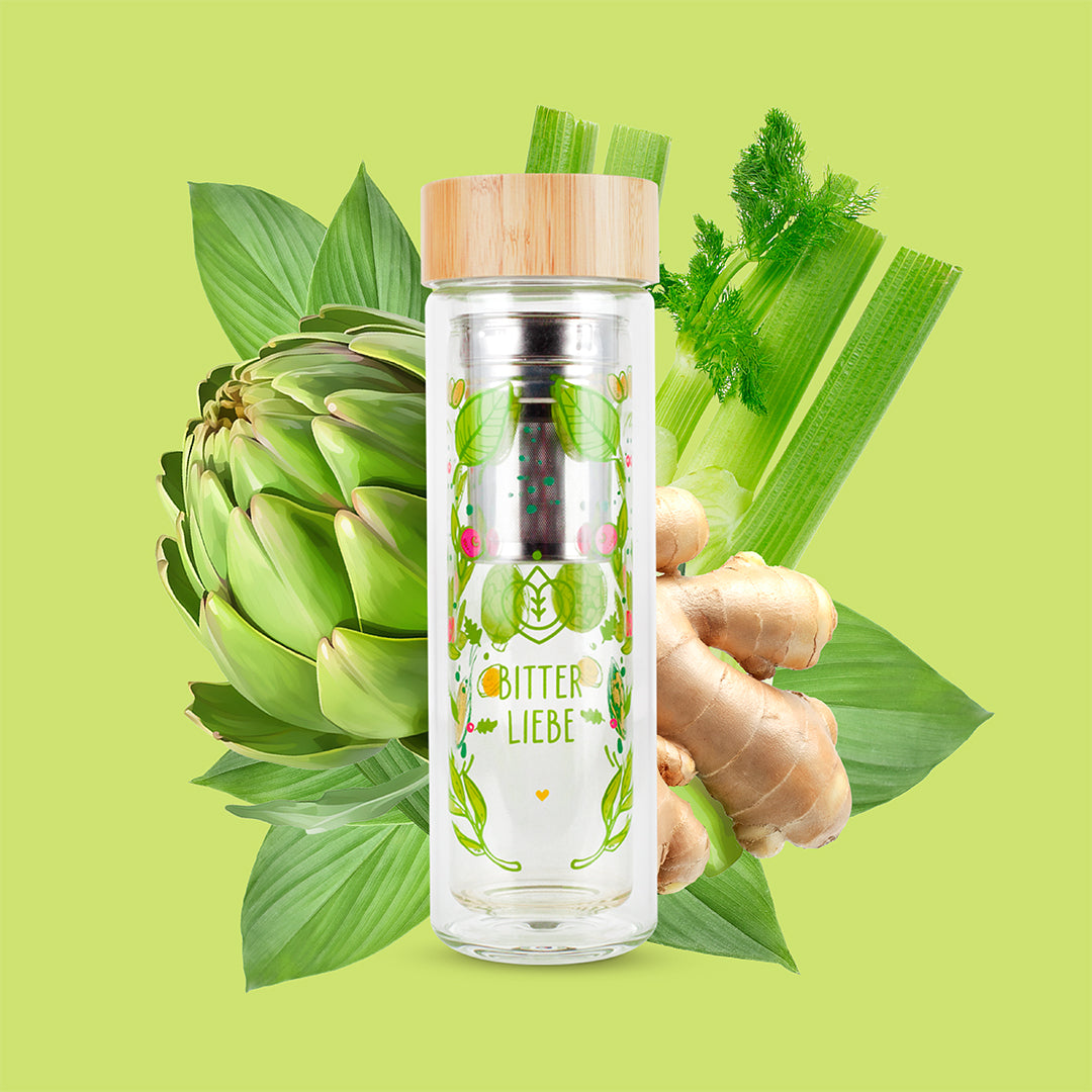BitterLiebe Trinkflasche mit Teesieb 400ml